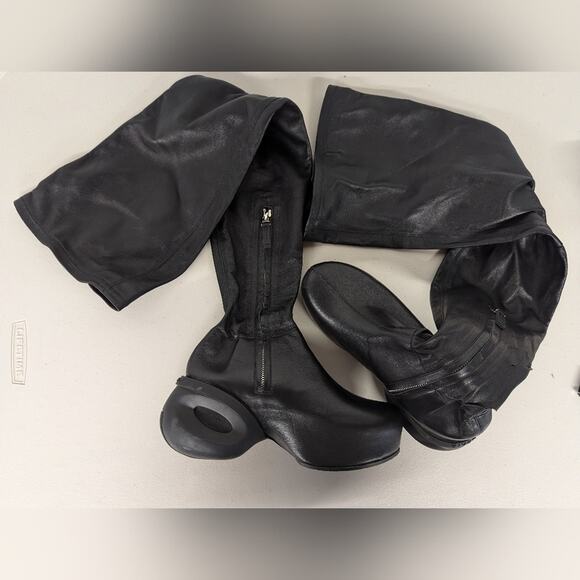 NEW  as is 36, 6 Givenchy G Lambskin Over-The-Knee Clog Boots Soft Leather Tall - Picture 8 of 16